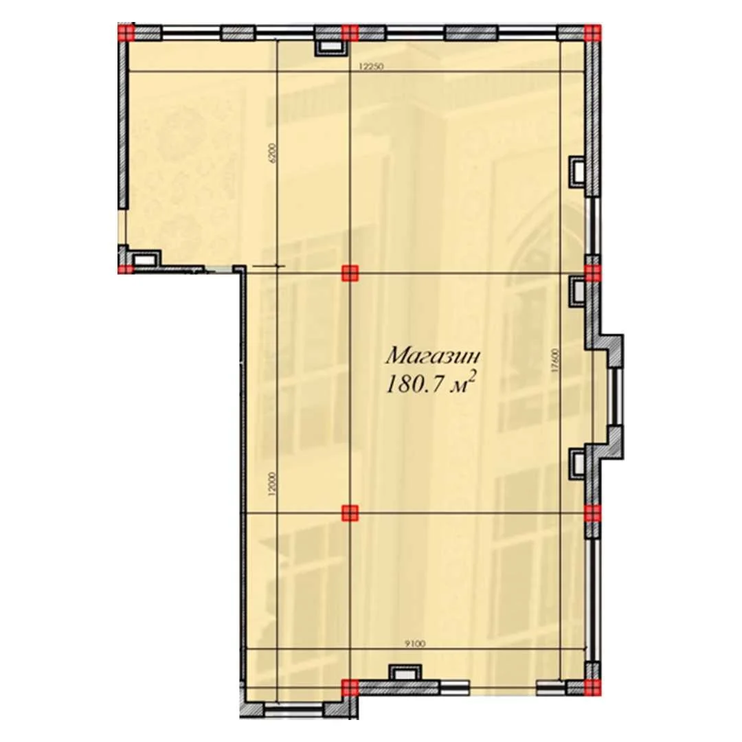 Коммерческое помещение 180.7 м²